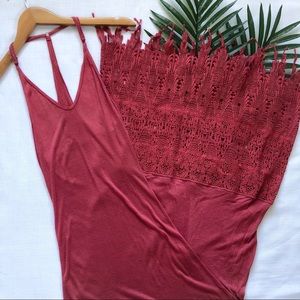 Free People Slub Crochet Maxi Dress